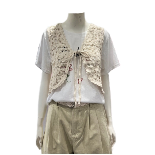 OZOC 사각 꽃 크로쉐 니트베스트 FOTMCVK515P