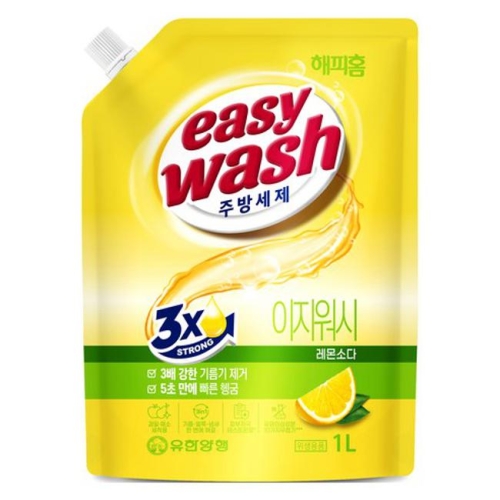 해피홈 이지워시 주방세제 레몬소다 리필 1L (1개)_이미지