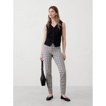 바나나리퍼블릭 우먼 슬론 슬림 하이 라이즈 앵클 팬츠 바지 그레이 플레이드 11344826