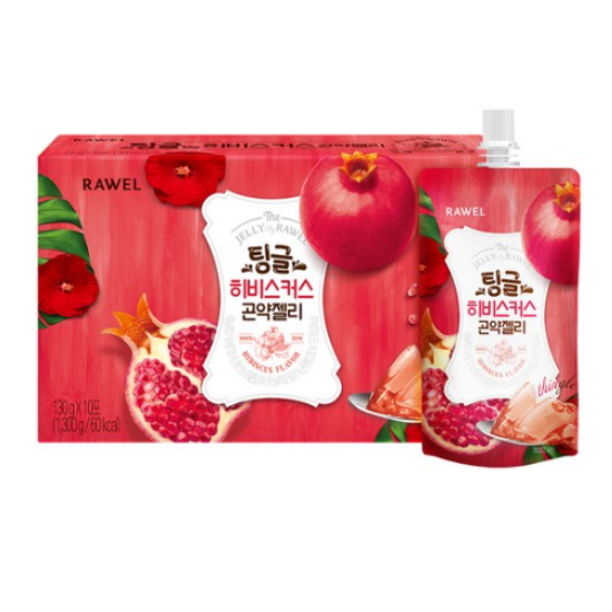 한국생활건강 로엘 팅글 히비스커스 곤약젤리 10개입 1.3kg (2개)