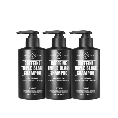 헤이브로 카페인 트리플 블랙 샴푸 500ml (3개)