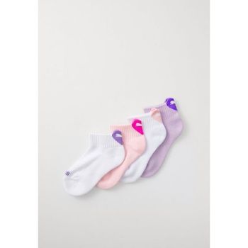 키즈 하트 로고 숏 크루넥 양말 핑크/화이트/퍼플 4팩 152086506