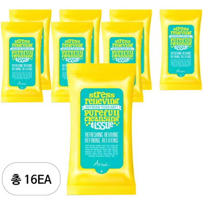 아리얼 스트레스 릴리빙 퓨어풀 클렌징 티슈 15매 (16팩)_이미지