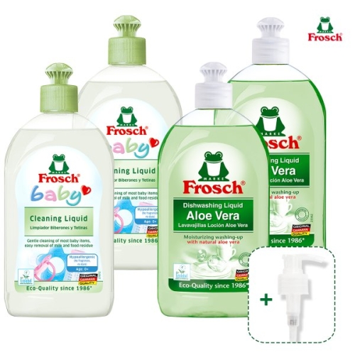 베이비 젖병세정제 500ml 2개 + 알로에베라 주방세제 500ml 2개