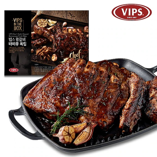 CJ푸드빌 빕스 왕갈비 바비큐 폭립 640g (3개)_이미지