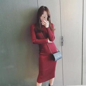  쉬폰 여친룩 캐쥬얼원피스 미디원피스 럭셔리 슬림 WF10DD7