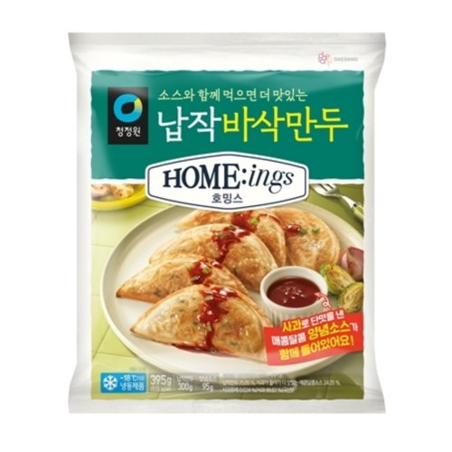 대상 청정원 호밍스 납작바삭만두 395g (1개)_이미지