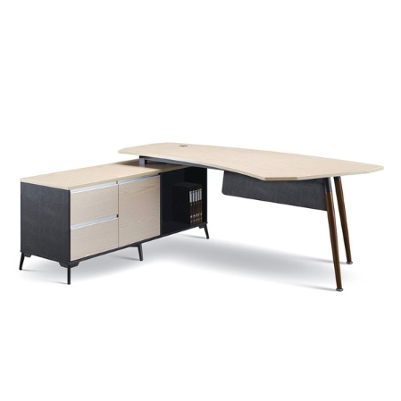 [불명] 오프셋퍼니처 모던 파스텔오크301 중역사이드책상