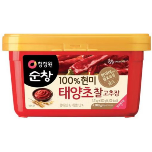 대상 청정원 순창 100% 현미 태양초 찰고추장 2kg (1개)