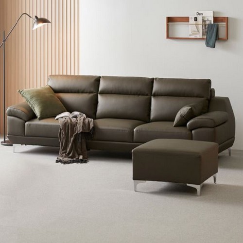 동서가구 뉴테라 천연가죽 소파 4인용 (스툴포함)_이미지