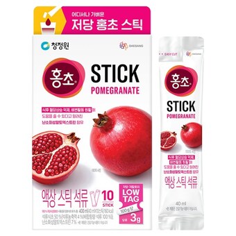 청정원 저당 <b>홍초</b> 스틱 석류 400ml (40ml x 10포)