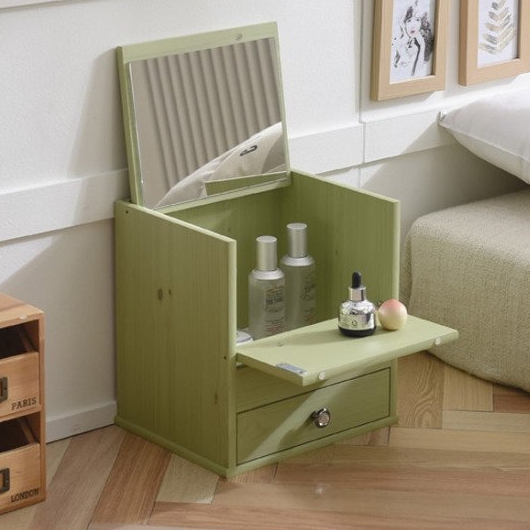 홈퍼니  미니 좌식 사각 서랍 화장대 300