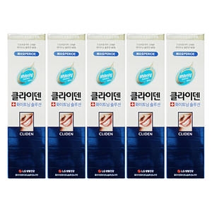 LG생활건강 클라이덴 화이트닝 솔루션 치약 120g (5개)