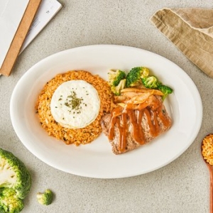 포켓샐러드 김치 곤약 볶음밥&네모 떡갈비 222g (1개)_이미지