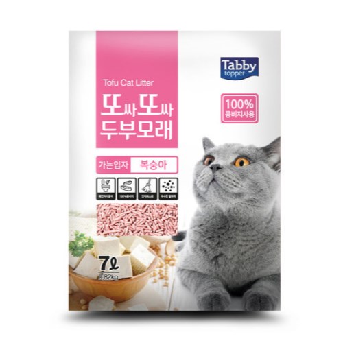 테비토퍼 또싸또싸 두부모래 가는입자 복숭아향 2.5kg (6개)