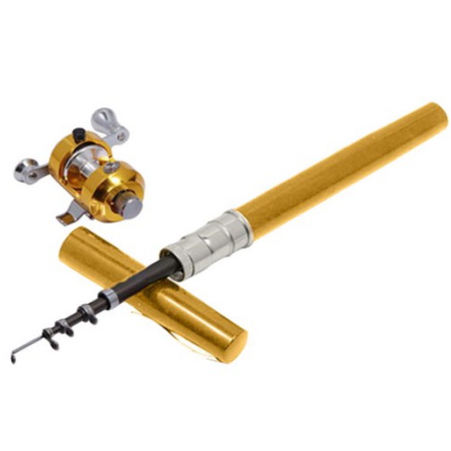  휴대용 펜 낚시대 전용 릴 세트 골드 105cm