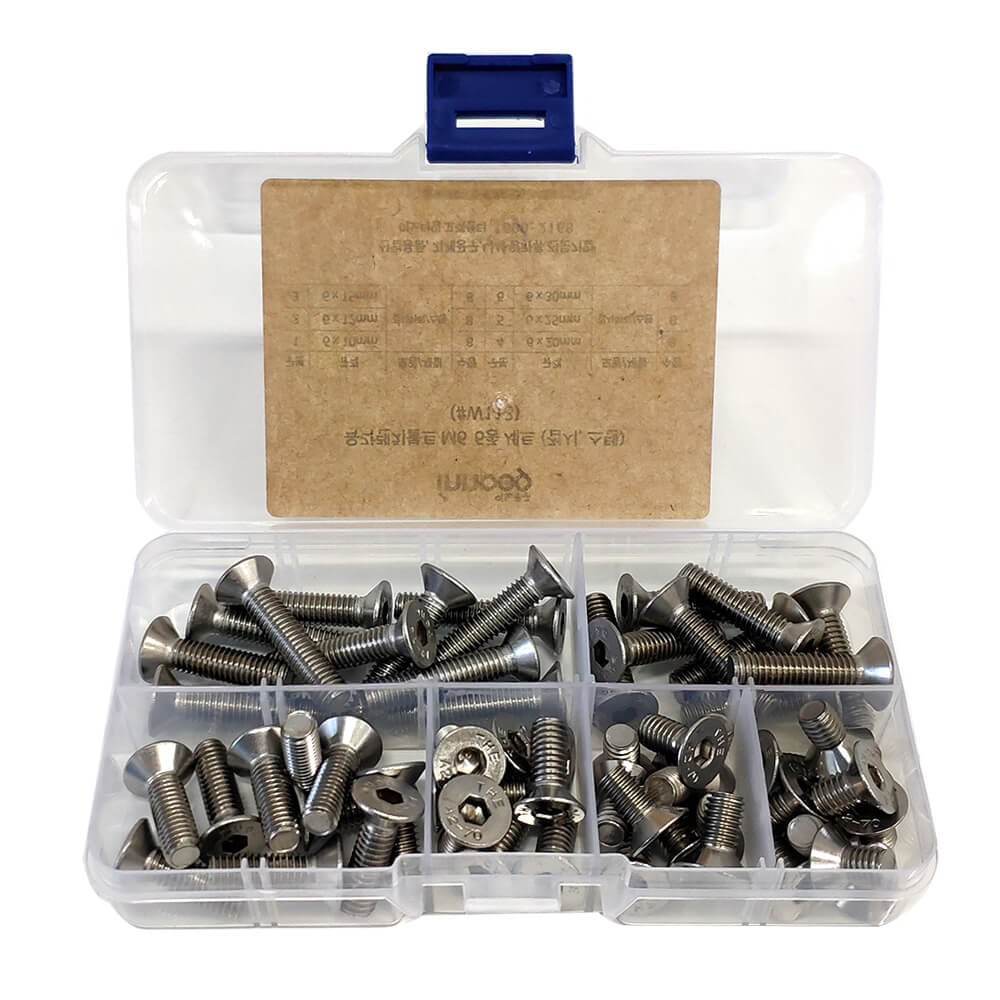 이노공구 육각렌치볼트 접시머리 스텐 6종 세트 M6 W113 (48pcs)_이미지