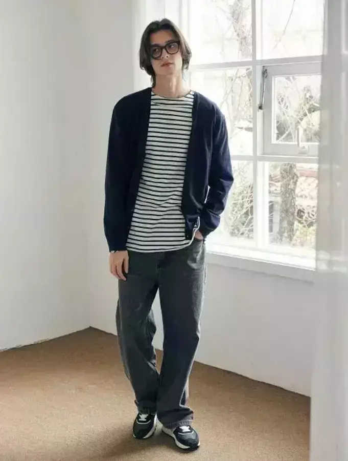 제너럴아이디어 standard MEN 베이직 와이드 데님 팬츠 GREY SBE1M11006