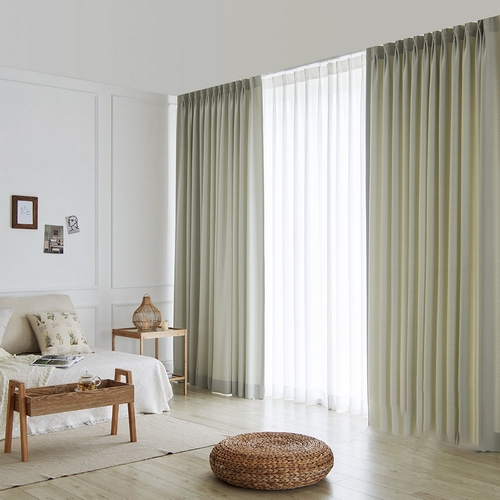 홈인홈 모노린넨 숙면 롱 암막커튼