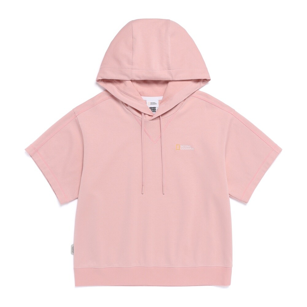 내셔널지오그래픽 에리카 냉감 세미오버핏 세미크롭 반팔 후디 N262WHD040