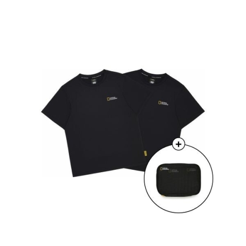 내셔널지오그래픽 K265UPA920 기능성 2PACK 발팔 티셔츠 WHITE/BLACK_이미지