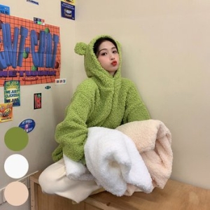 빅사이즈사랑해요 J750L309 베어후리스후드점퍼자켓 DS_이미지