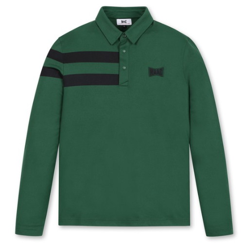 waac 와키 스트라이프 포인트 플리스 LS 폴로 WMTBW24703GRD_이미지