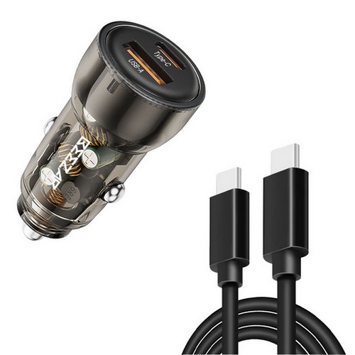 비잽 60W 듀얼 포트 차량용 초고속 충전기 BZD60 + 60W C타입 케이블