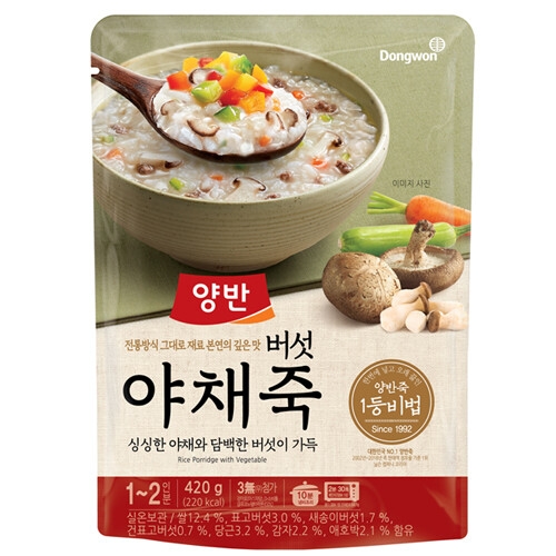 동원F&B 양반 버섯야채죽 420g (1개)