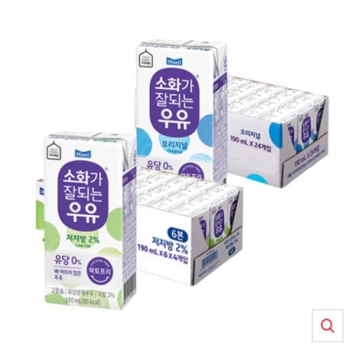 소화가 잘되는 우유 오리지널 + 저지방 190ml