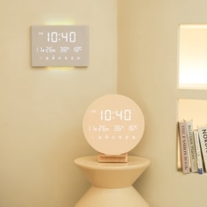 오아 모던 LED 벽시계 무소음 디지털 인테리어 <b>탁상</b> 벽걸이 무소음 전자 거실 요일 온습도