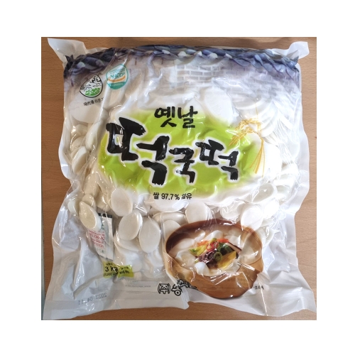 송학식품 황금빛 떡국떡 3kg 20인분 4개입 BOX 4개_이미지