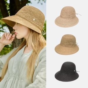 언발란스 브림 천연 라피아햇 메이나