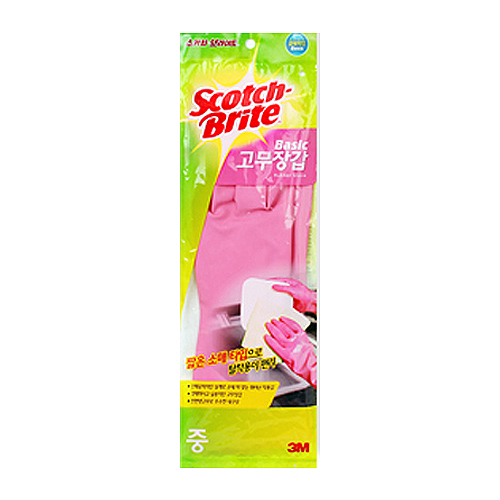 3M 스카치브라이트 베이직 고무장갑 (중) (5켤레)_이미지