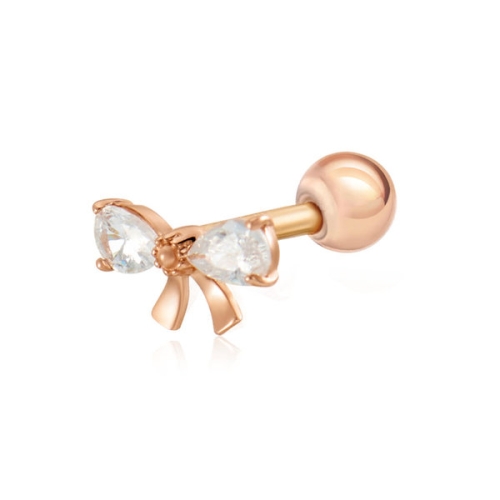 비앤비골드 14K 물방울 큐빅 리본 매틉 피어싱 한쪽 MNE40374
