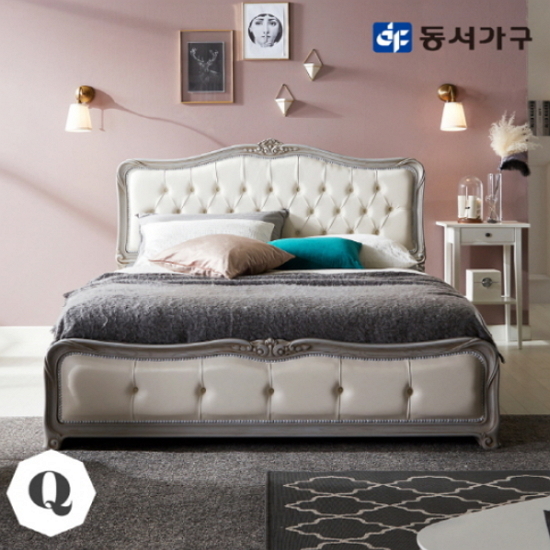 동서가구 로맨틱 가죽 평상형 침대 Q (7존독립스프링)