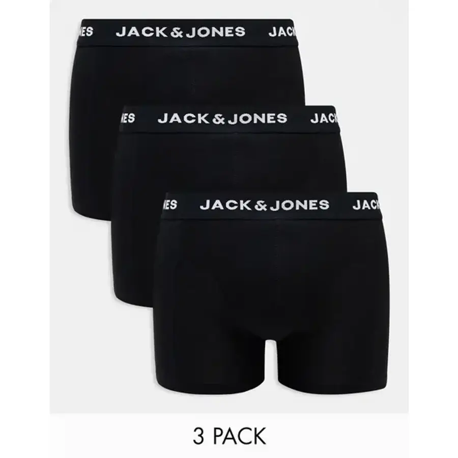 잭앤존스 남성 드로즈 팬티 Jack Jones 3 팩 브리프 블랙 + 로고 waistband 330023 속
