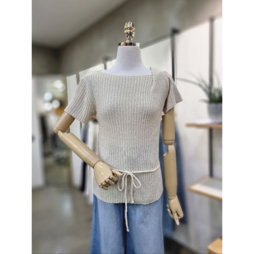 Ab.f.z ABFZ3컬러넥라운드 골지 끈리본 니트 ABZ2ZW36