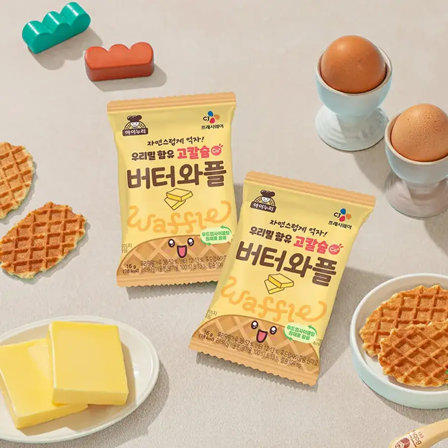 아이누리 우리밀 함유 고칼슘 버터와플 16g