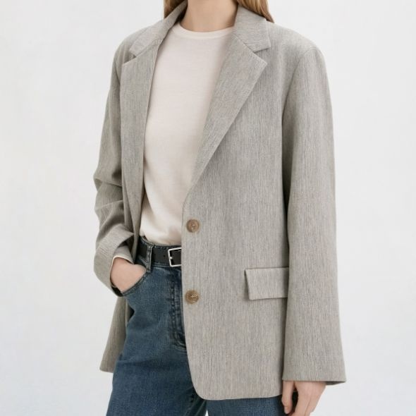 DKNY 오버사이즈 울 자켓 라이트그레이 DW2G1WJC101LLG_이미지