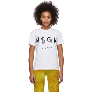  MSGM White Artist Logo T-Shirt