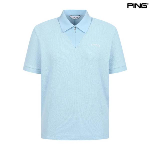 골프 조직감 카라 반집업 반팔 티셔츠 121D2TO353_BL