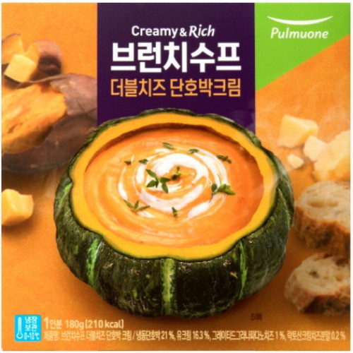 풀무원 브런치수프 더블치즈 단호박크림 180g (3개)_이미지