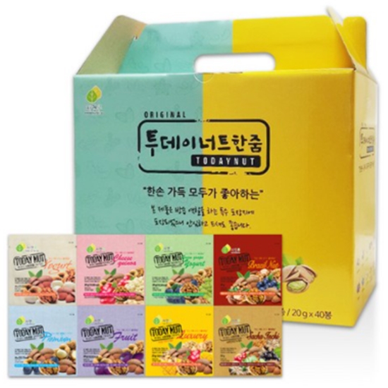 해맑음푸드 자연루 투데이넛 너트한줌 8종 세트 20g 40개입 (1개)_이미지