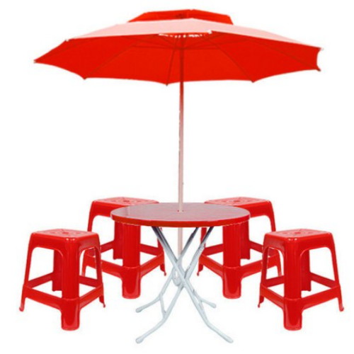 호가 특대형 파라솔 + 사각 테이블 + 사각 의자 4개_이미지