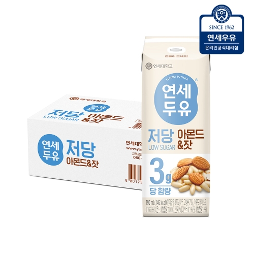 연세우유 연세두유 저당 아몬드 잣 두유 190ml (24개)