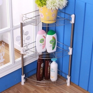 리빙나이스 스텐레스 와이어 코너선반 3단