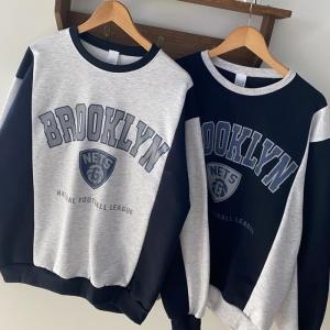 빅사이즈사랑해요 Q253L312 브룩배색프린팅기모티 TS