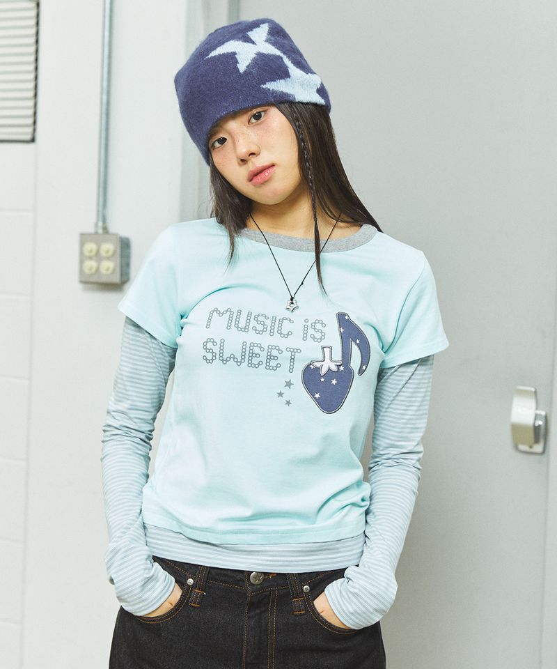 카비시 CAVISH W STRAWBERRY LAYERED LS TEE YELLOW CV2FFFT551A 옐로우 M_이미지