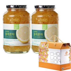 초록원 선물세트 꿀레몬차 1kg 2병 액상차 레몬청 레몬차 에이드 따뜻한 과일청 2입_이미지